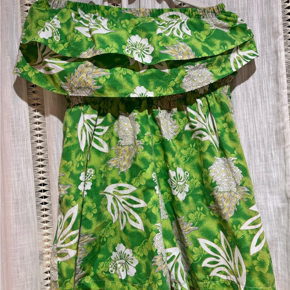 Green Floral Off-Shoulder Dress